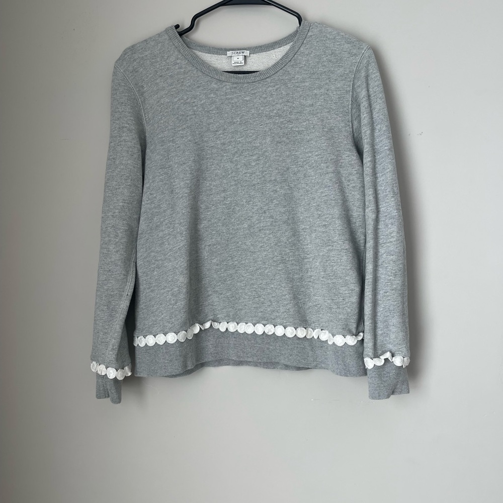 J. Crew Heather Gray Sweatshirt with White Details